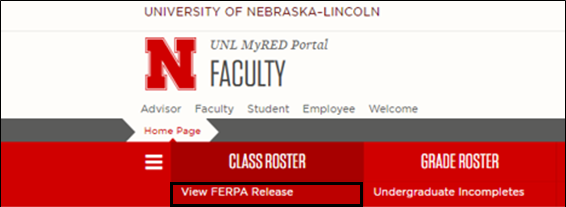 Faculty tab and messages highlighted