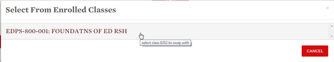 Select from enrolled class