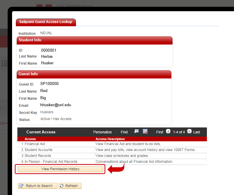 NUID under Guest ID Column shown