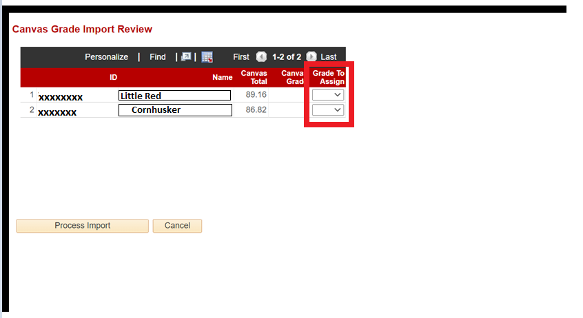 Import Canvas Grades