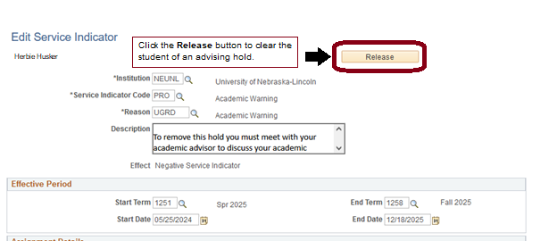 Release button highlighted