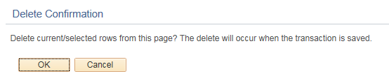 Delete confirmation popup