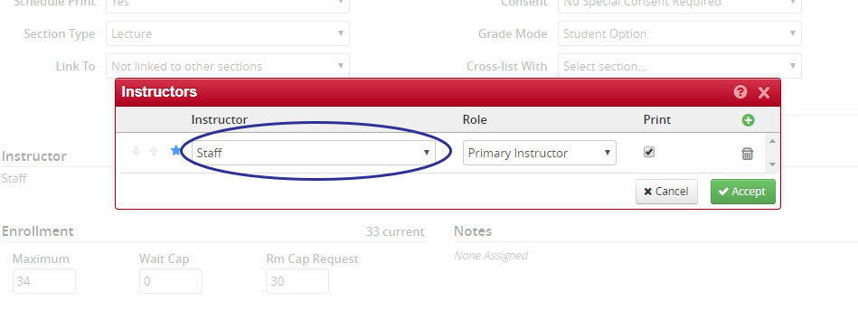 assigning instructors