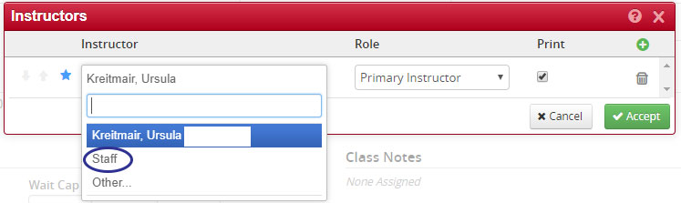 assigning instructors