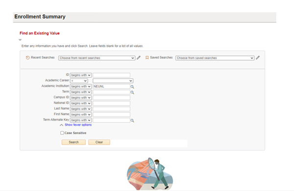 Enrollment Summary Search