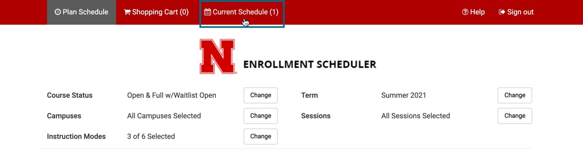 Current Schedule