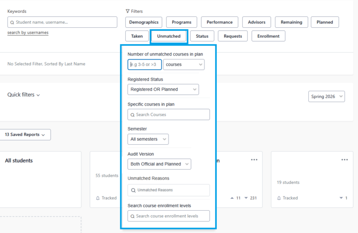 Screenshot of Demographics filter. All sub filters are described on webpage.